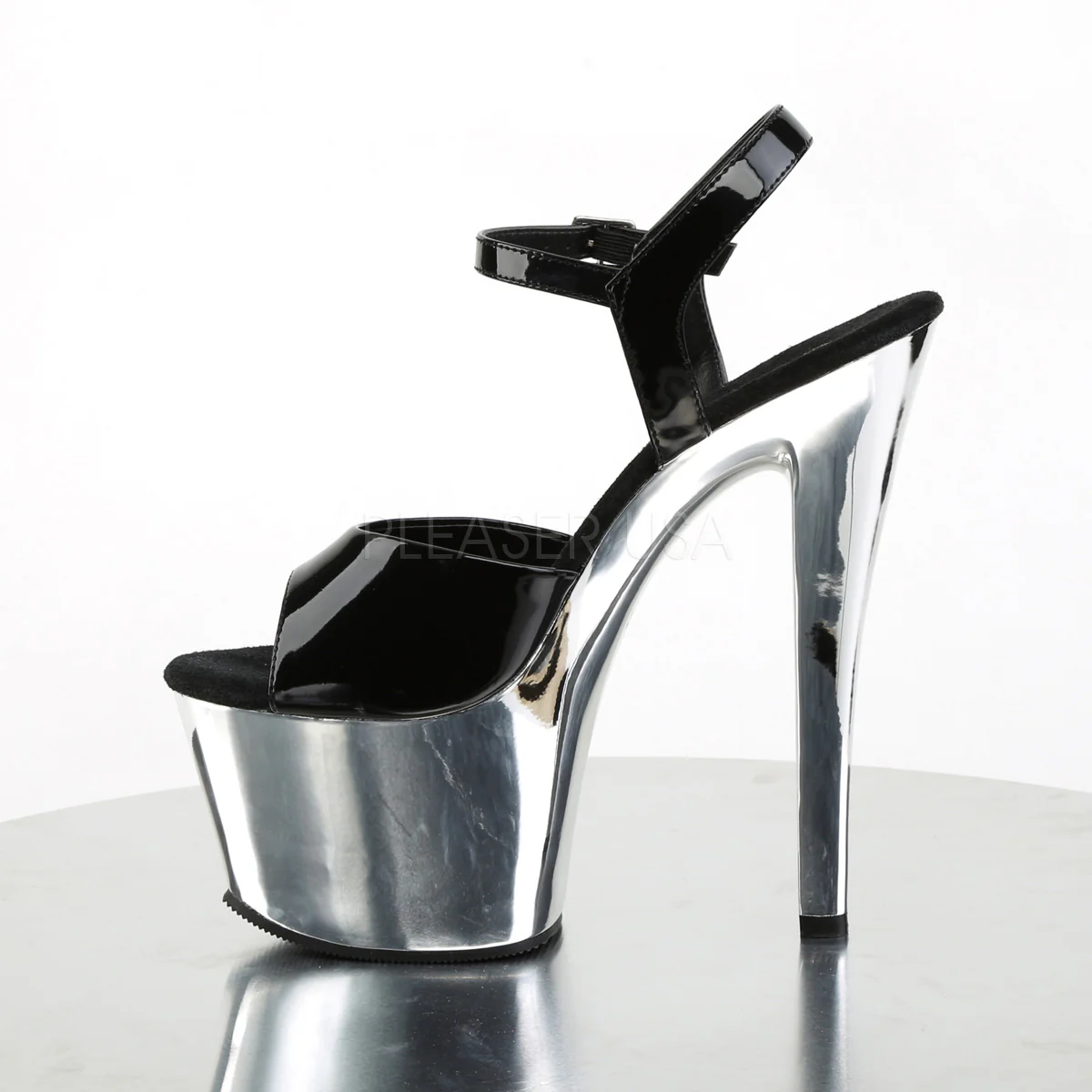 SKY-309 Black Patent/Silver Chrome - Image 3