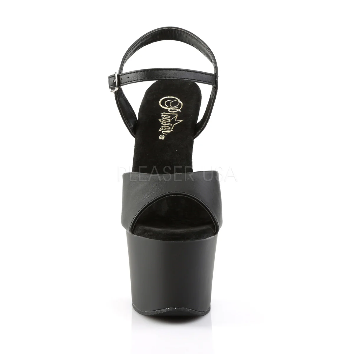 SKY-309  Black Faux Leather/Black Matte - Image 2