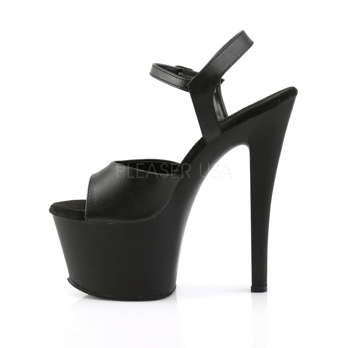 SKY-309  Black Faux Leather/Black Matte - Image 3