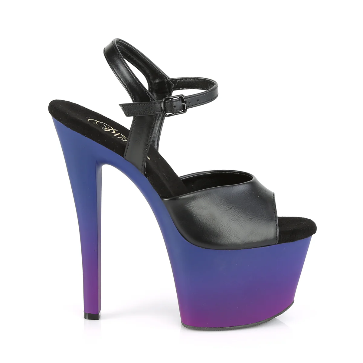 SKY-309BP Black Faux Leather/Blue-Purple Ombre - Image 5
