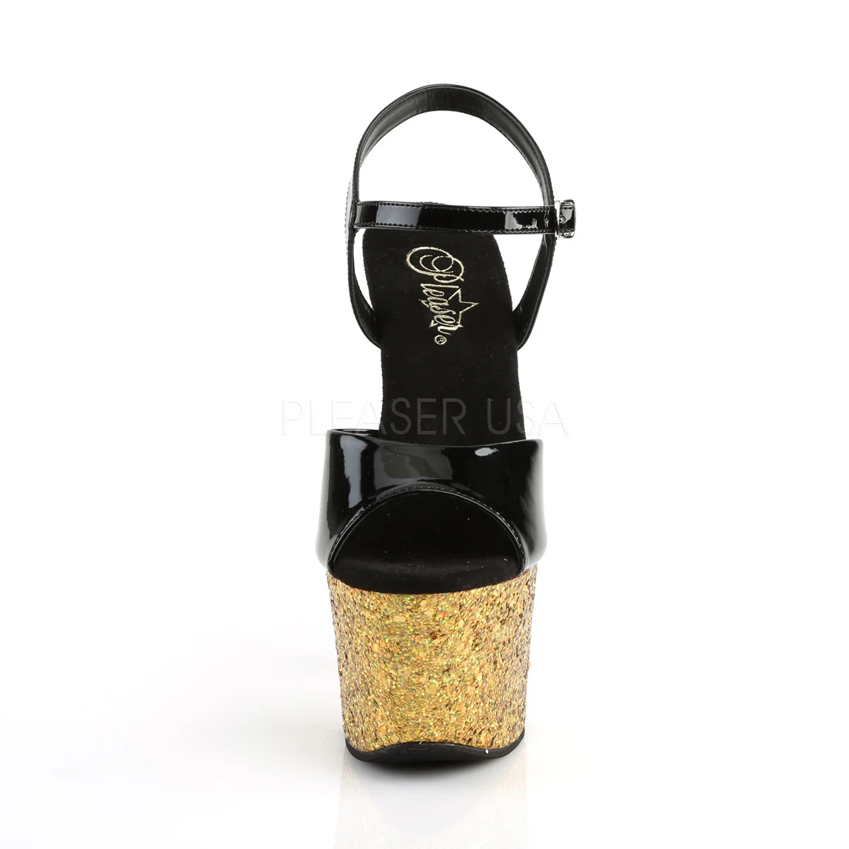 SKY-309LG Black Patent/Gold Multi Glitter - Image 2