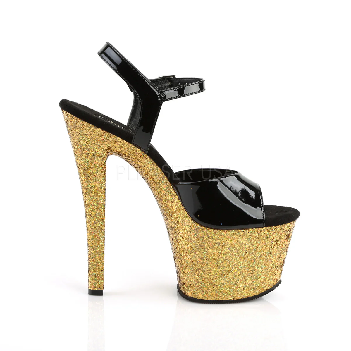 SKY-309LG Black Patent/Gold Multi Glitter - Image 5