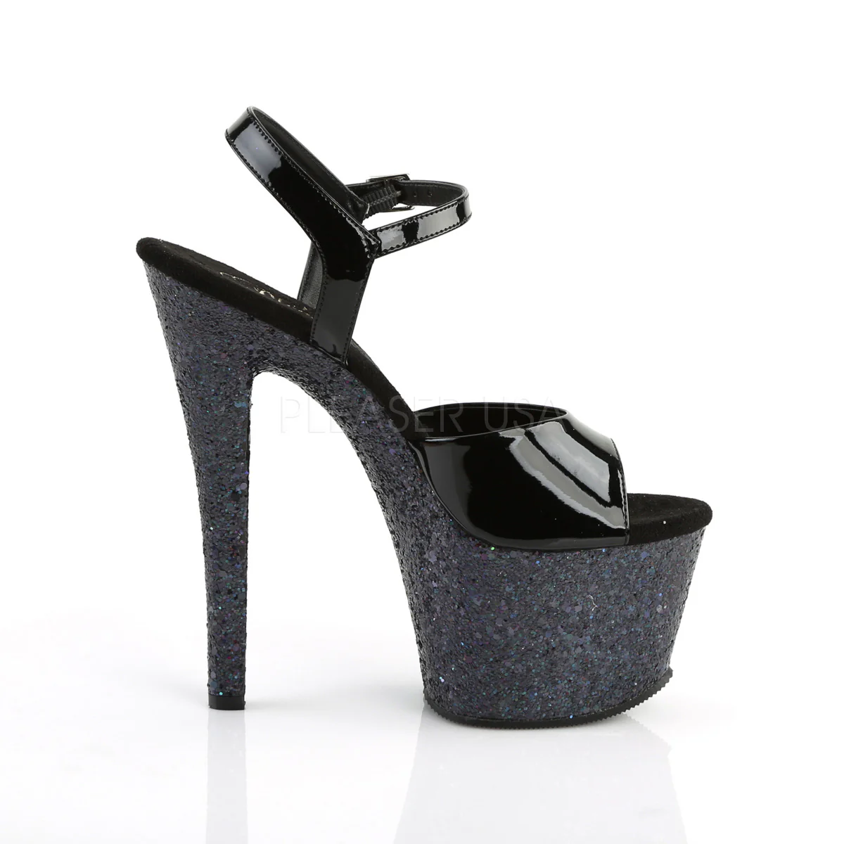 SKY-309LG Black Patent/Black Multi Glitter - Image 5