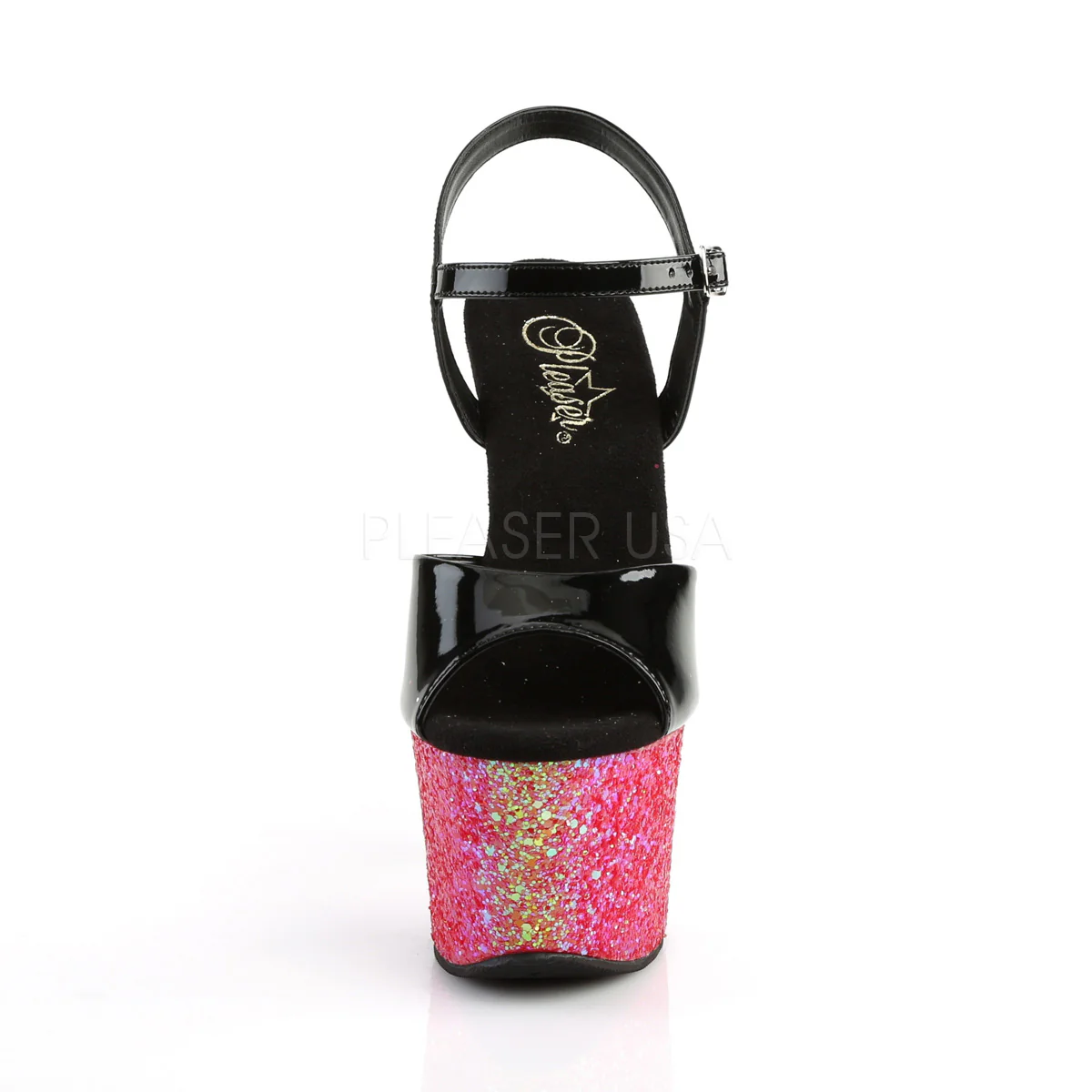 SKY-309LG  Black Patent/Red Multi Glitter - Image 2
