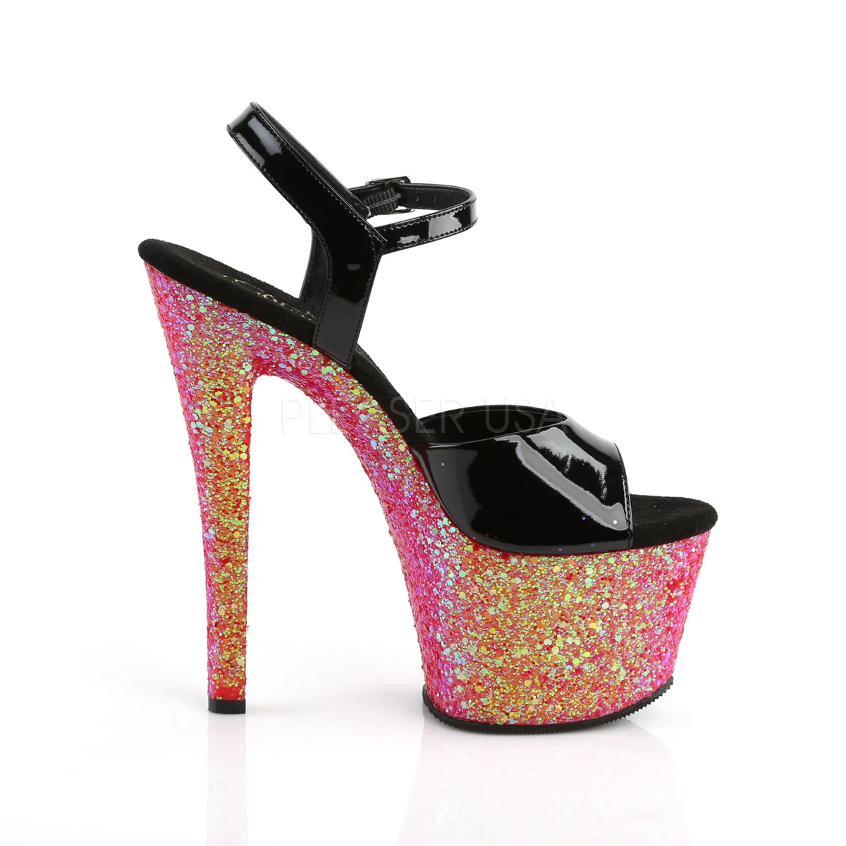 SKY-309LG  Black Patent/Red Multi Glitter - Image 5