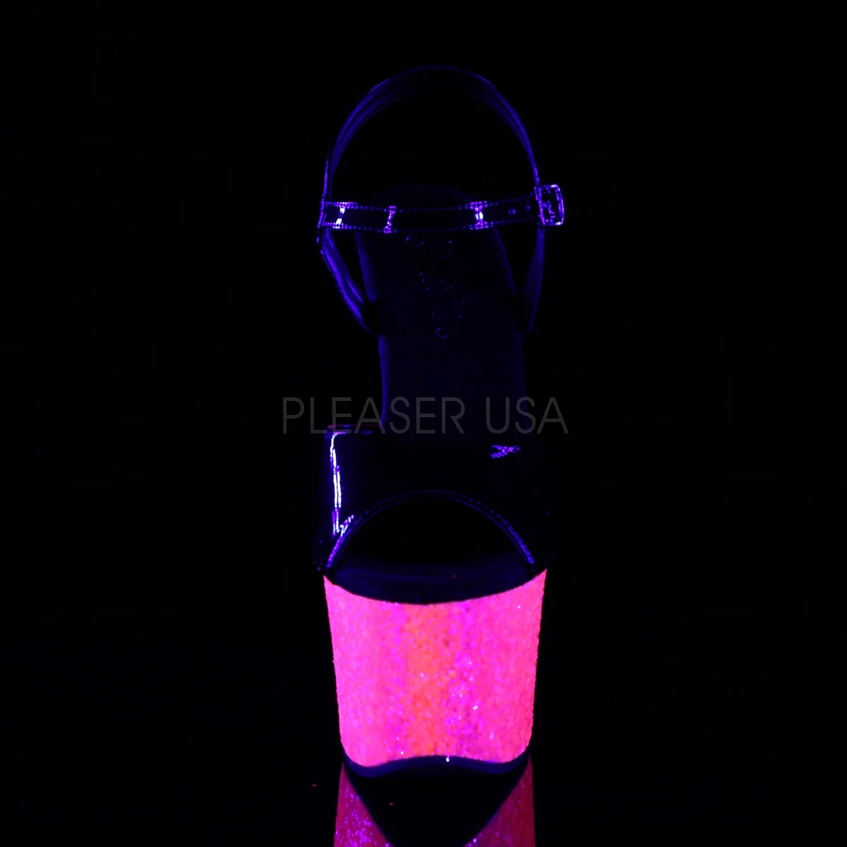 SKY-309UVLG Black Patent/Neon Hot Pink Glitter - Image 2