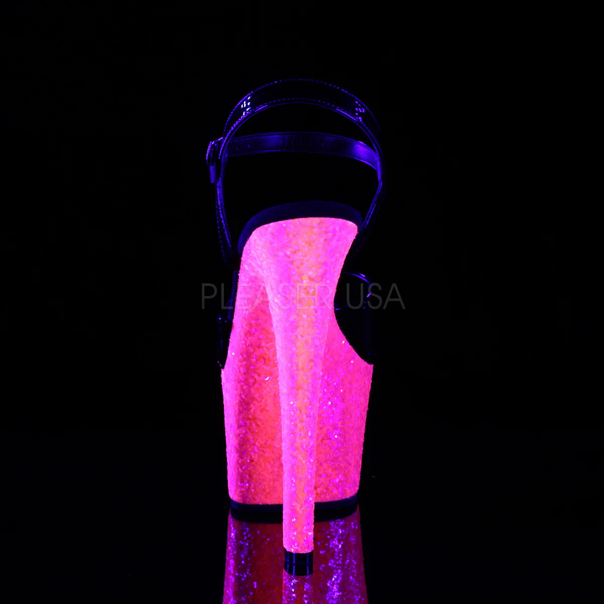 SKY-309UVLG Black Patent/Neon Hot Pink Glitter - Image 4