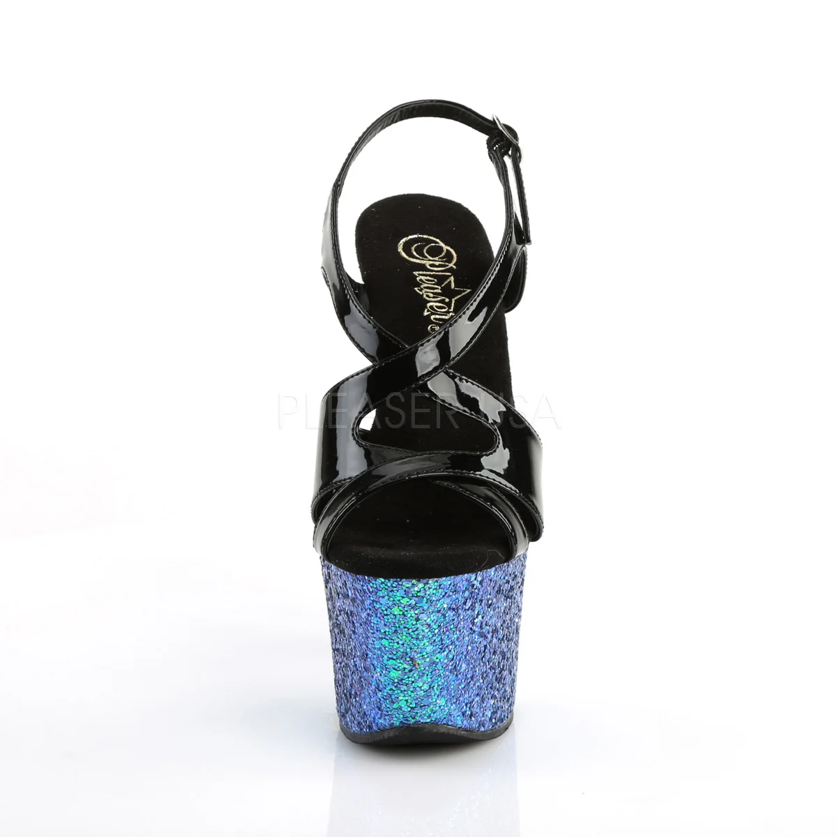 SKY-330LG Black Patent/Blue Multi Glitter - Image 2