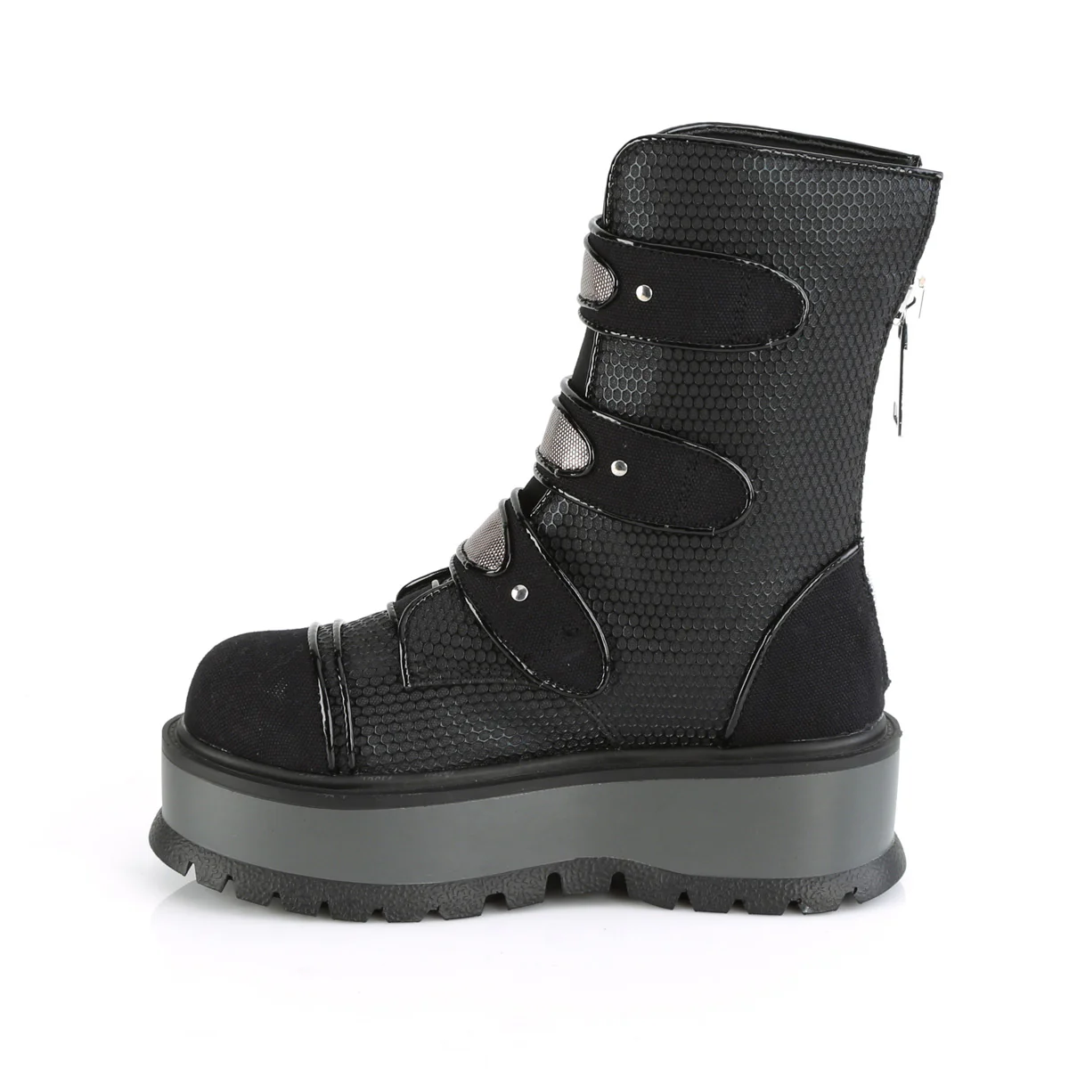 SLACKER-101  Black Vegan Leather-Canvas - Image 3