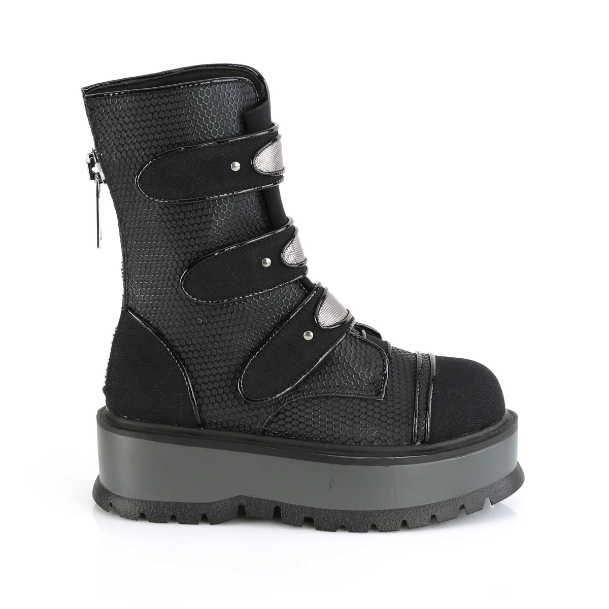 SLACKER-101  Black Vegan Leather-Canvas - Image 5