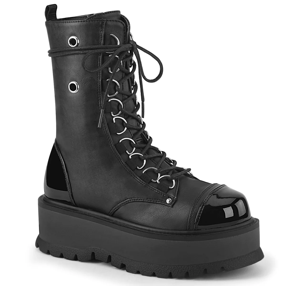 SLACKER-150 Black Vegan Leather-Patent
