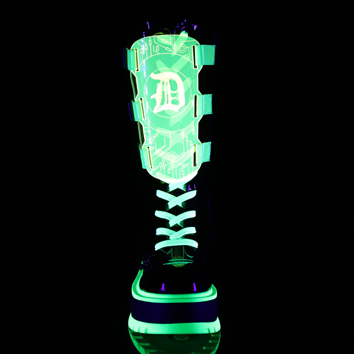 SLACKER-156 Black Patent-UV Neon Green - Image 2