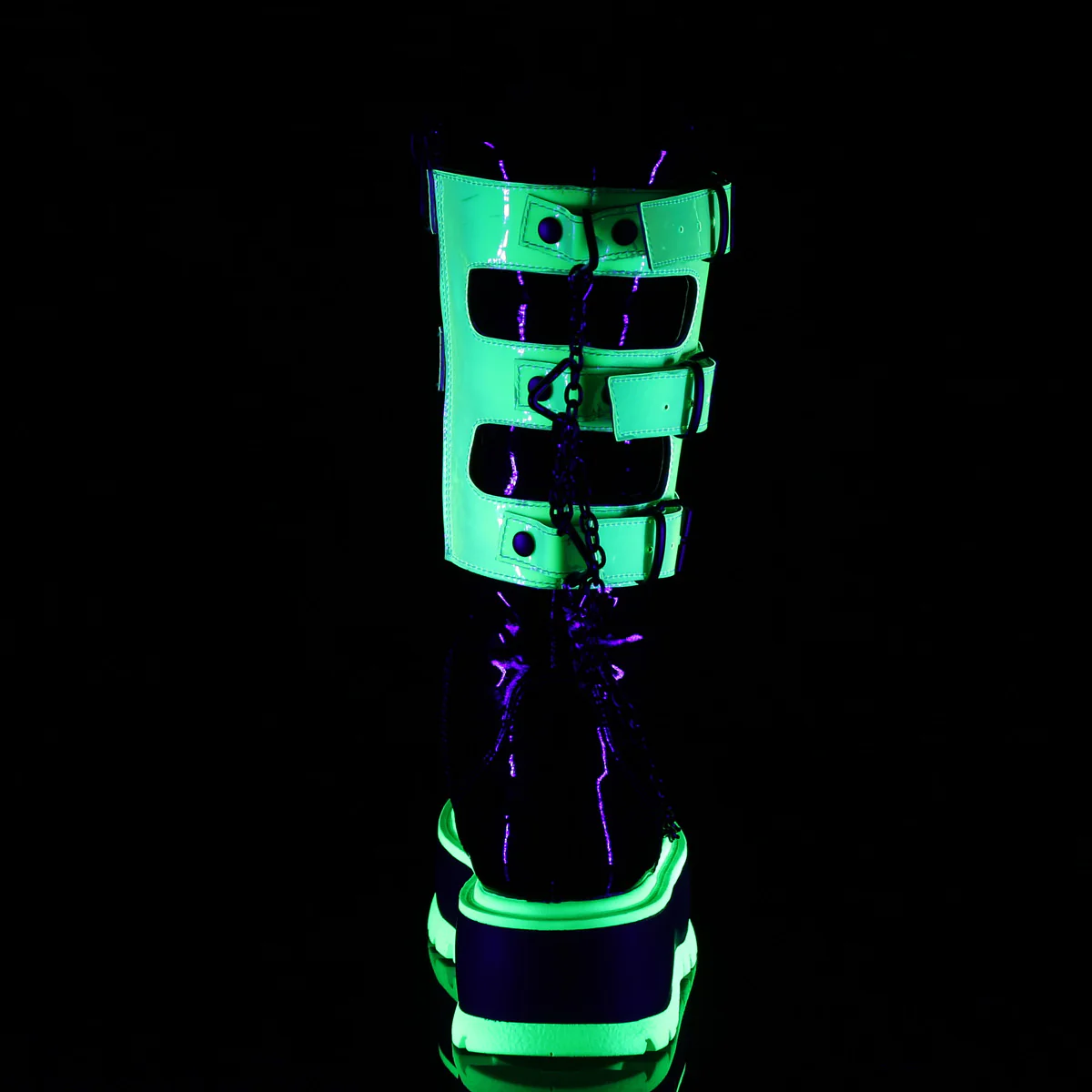SLACKER-156 Black Patent-UV Neon Green - Image 4
