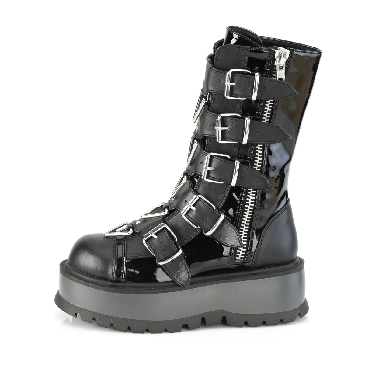 SLACKER-160  Black Patent-Vegan Leather - Image 3