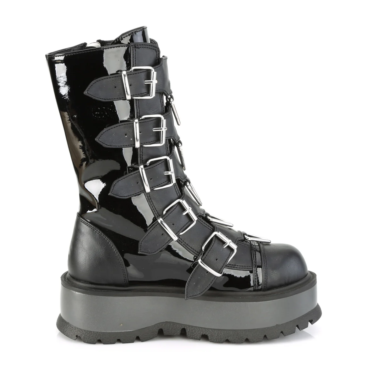 SLACKER-160  Black Patent-Vegan Leather - Image 5