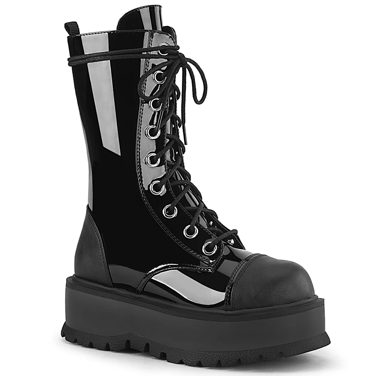 SLACKER-220-1 Black Patent-Vegan Leather