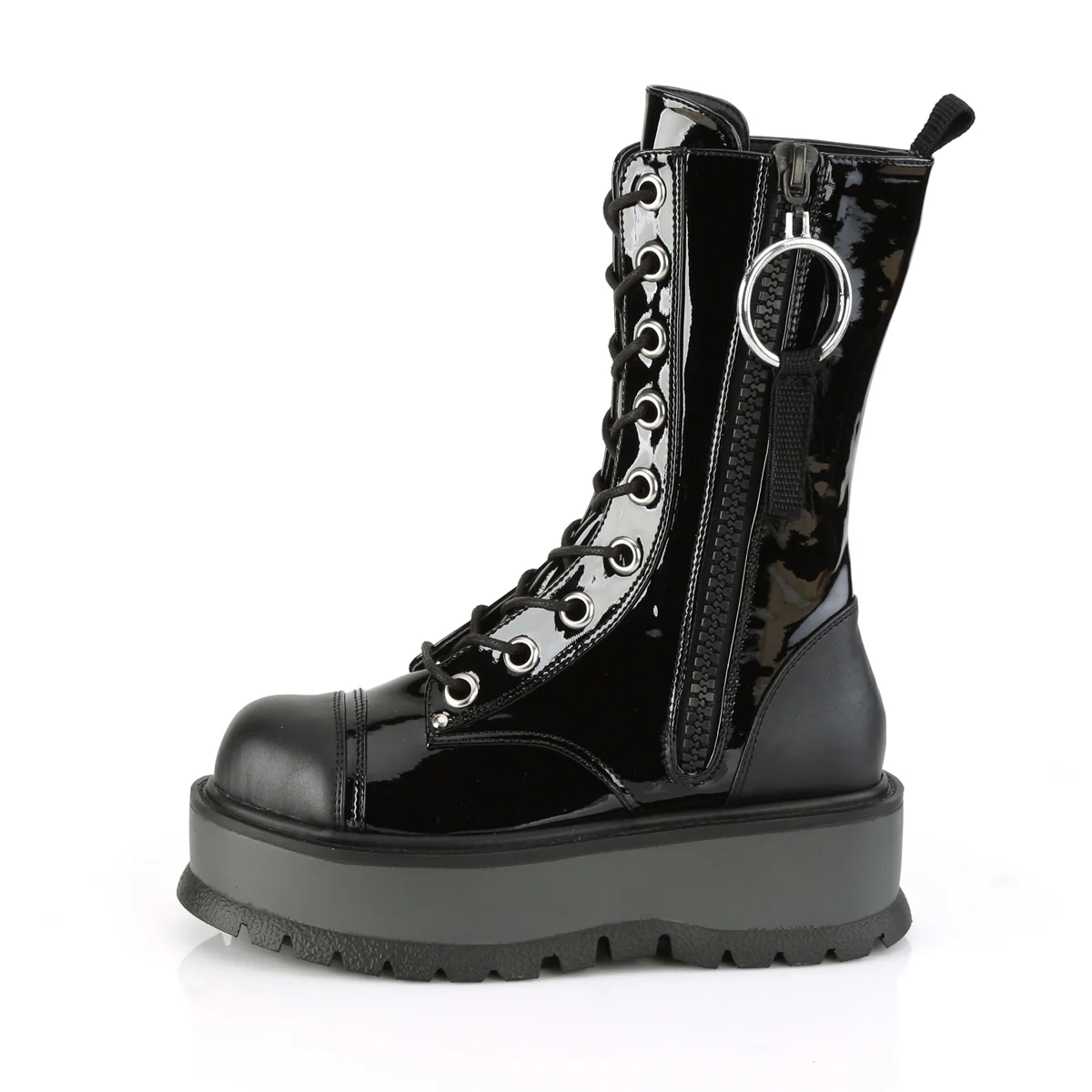SLACKER-220 Black Patent-Vegan Leather - Image 3