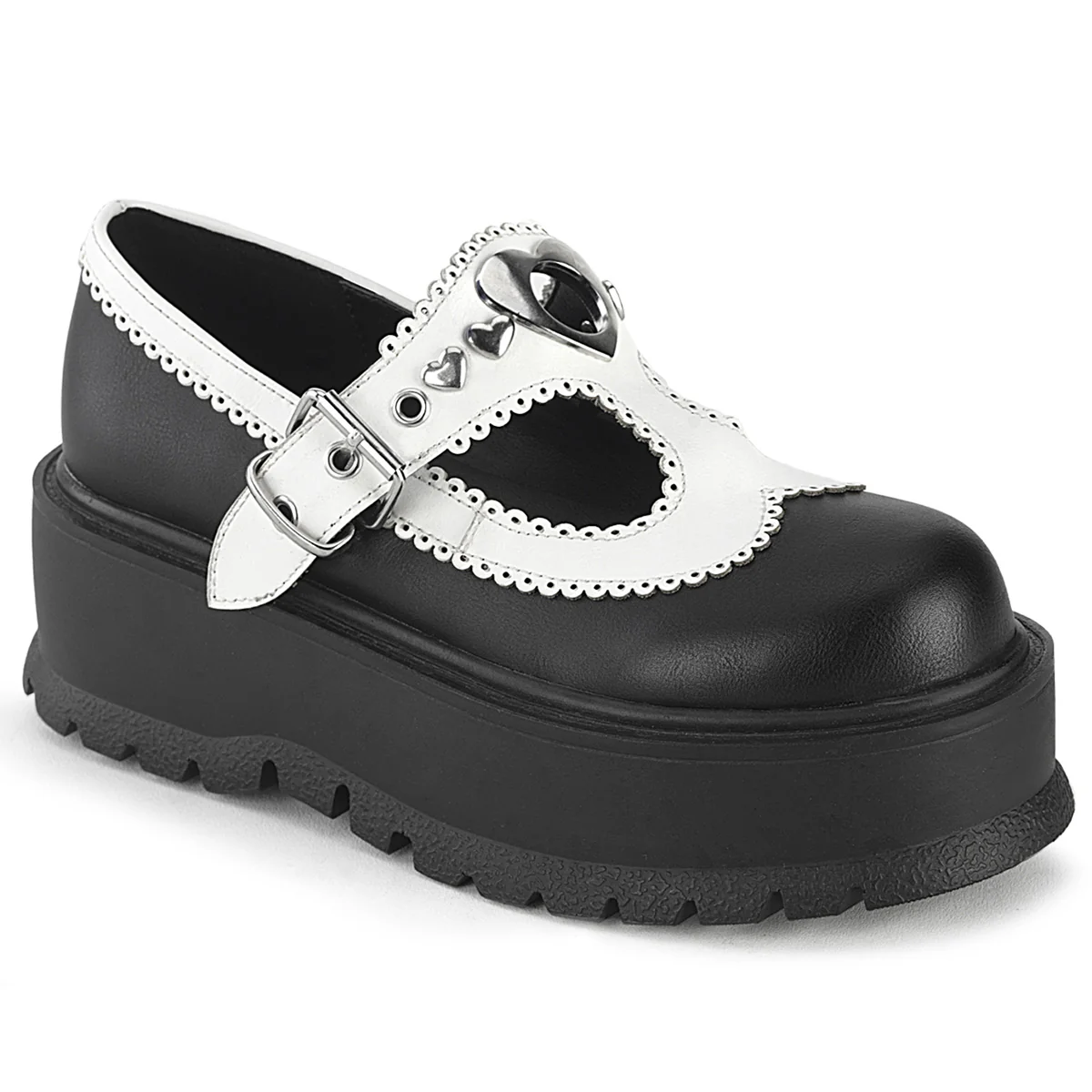 SLACKER-23 Black-White Vegan Leather