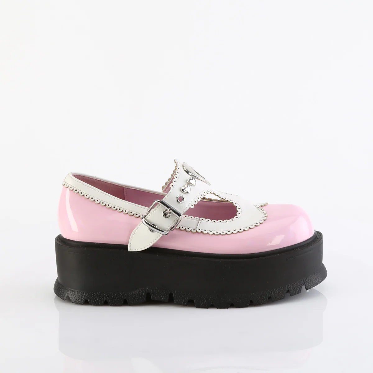 SLACKER-23 Baby Pink Holo Patent-White Vegan Leather - Image 5