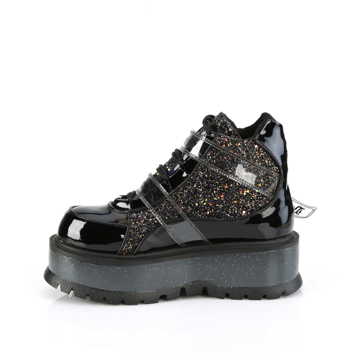SLACKER-50  Black Patent-Black Multi Glitter - Image 3