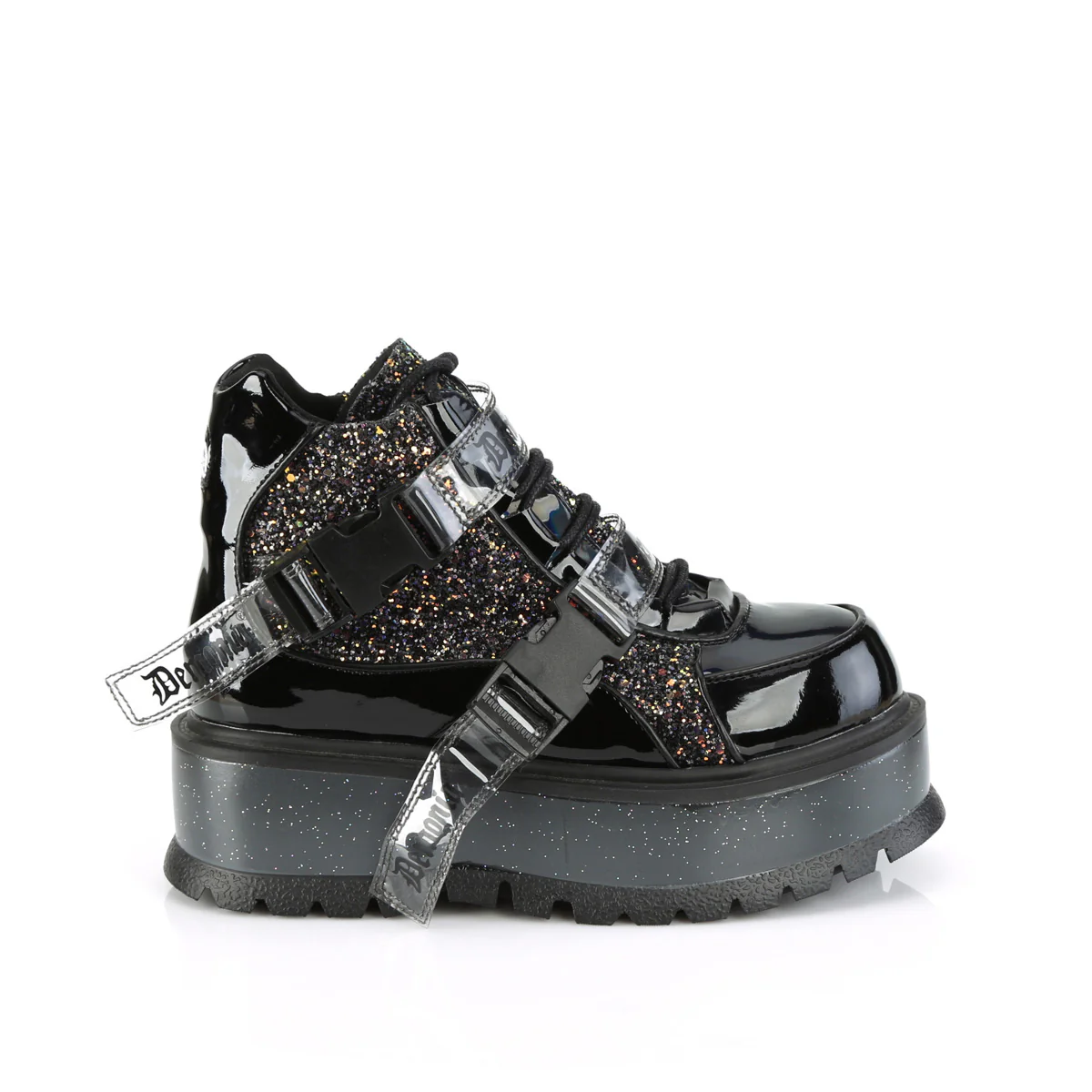SLACKER-50  Black Patent-Black Multi Glitter - Image 5