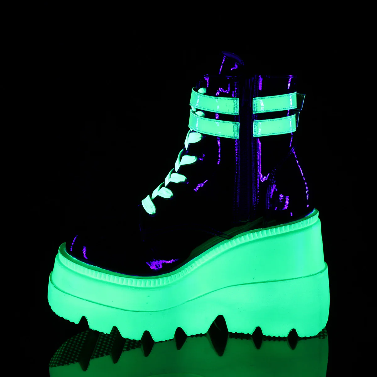 SLACKER-52  Black Patent-UV Iridescent Green - Image 3