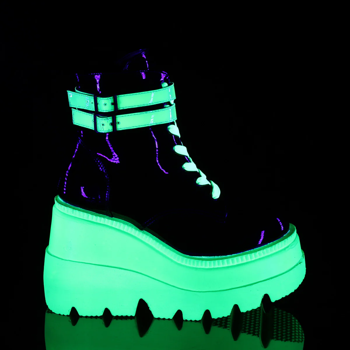 SLACKER-52  Black Patent-UV Iridescent Green - Image 5