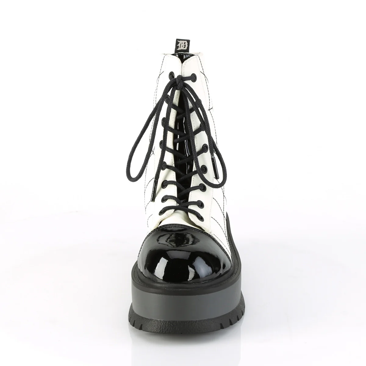 SLACKER-88  White Glow Vegan Leather-Black Patent - Image 2