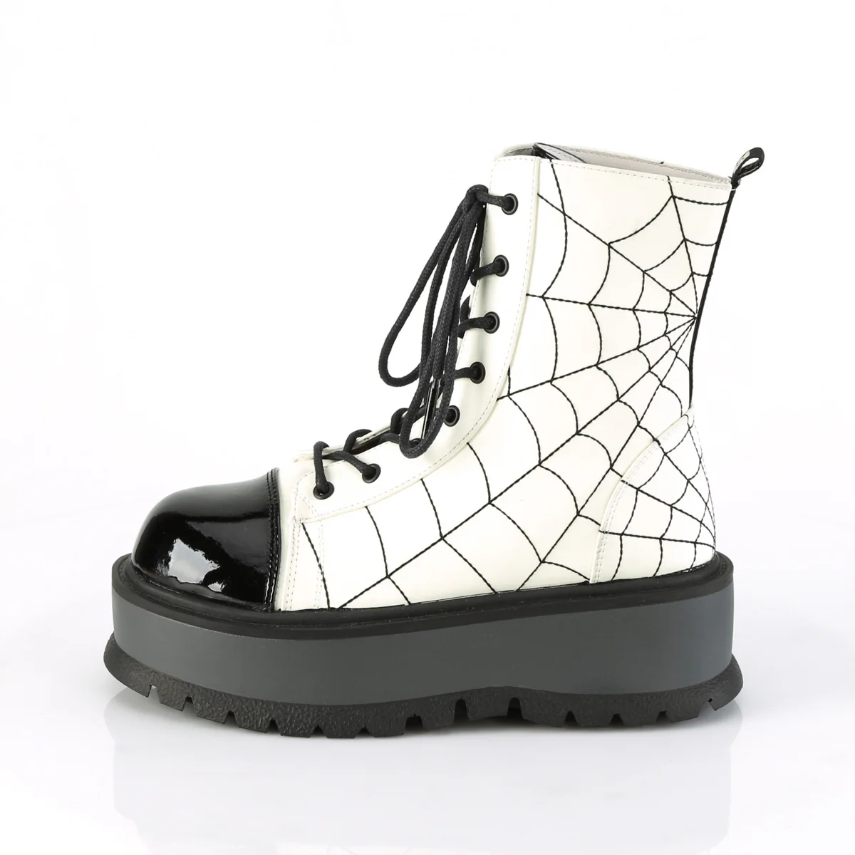 SLACKER-88  White Glow Vegan Leather-Black Patent - Image 3