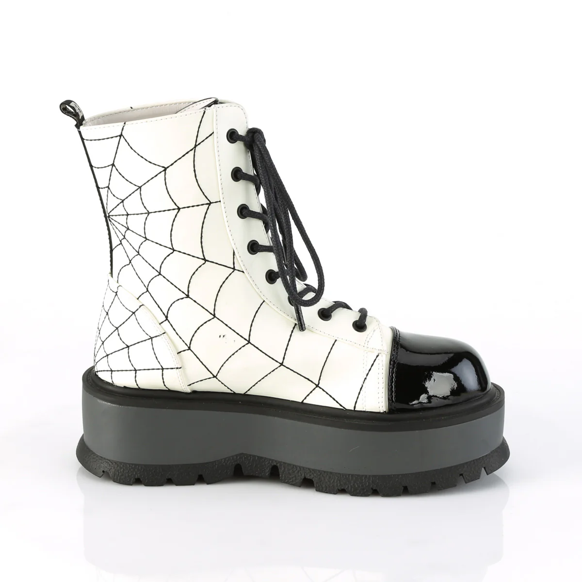 SLACKER-88  White Glow Vegan Leather-Black Patent - Image 5