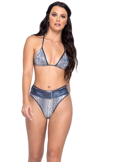 Snake Skin High-Waisted Shorts - 6321