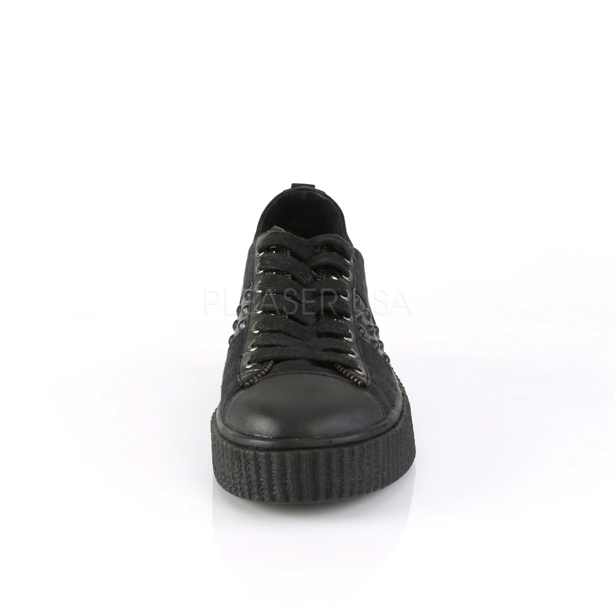 SNEEKER-107 Black Canvas-Black Pu - Image 2