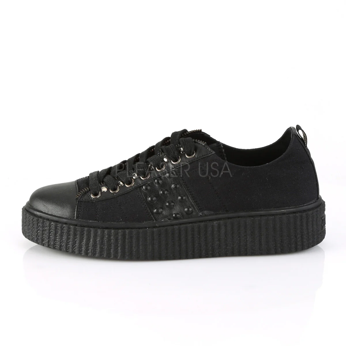 SNEEKER-107 Black Canvas-Black Pu - Image 3