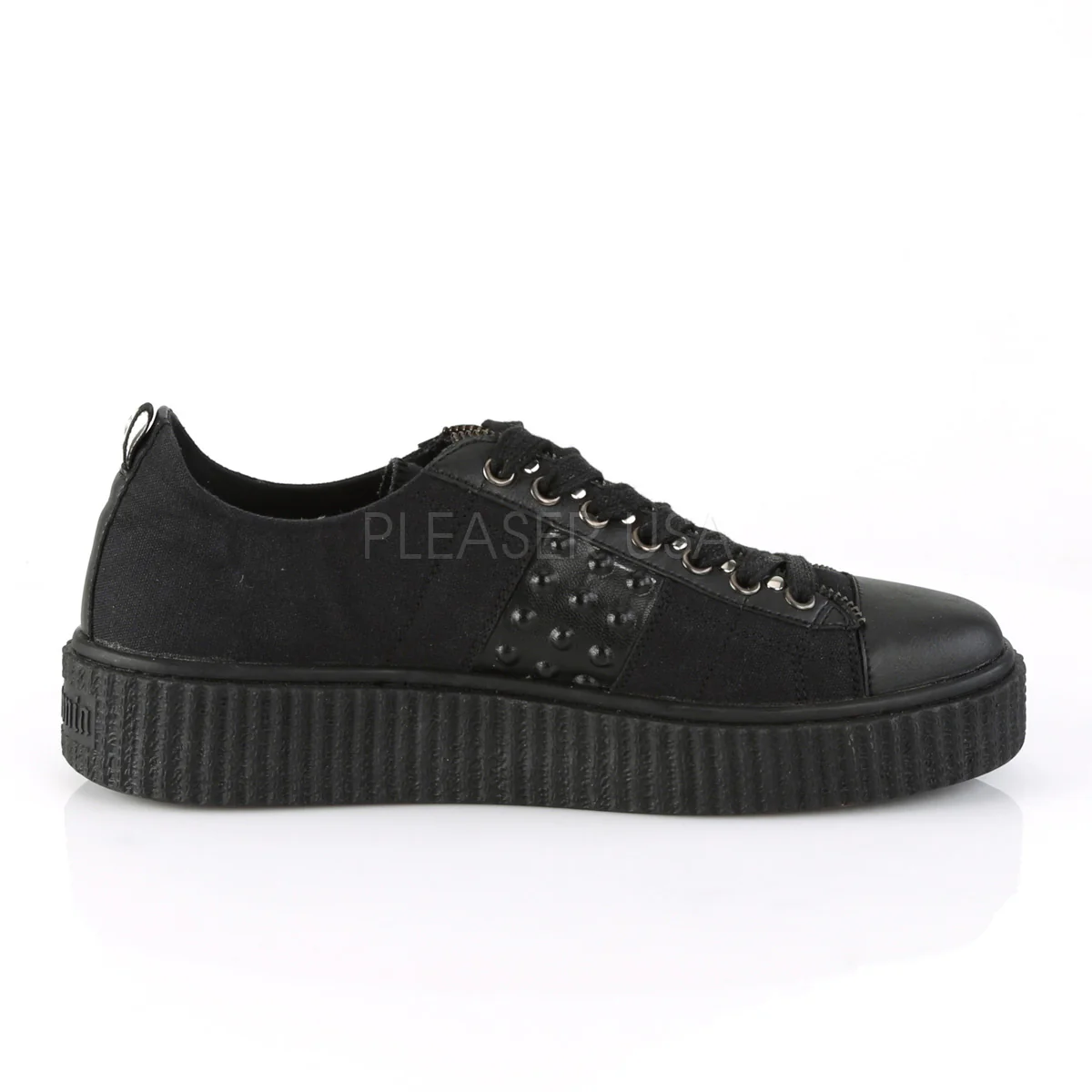 SNEEKER-107 Black Canvas-Black Pu - Image 5
