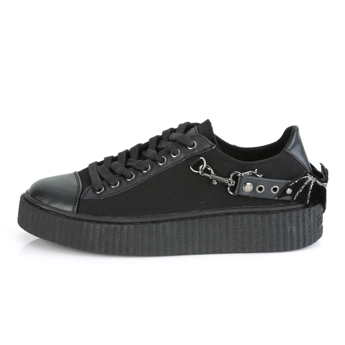 SNEEKER-112 Black Canvas-Black Pu - Image 3