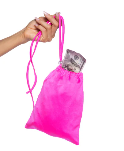Spandex Iridescent Money Bag - 6731 Red - Image 4