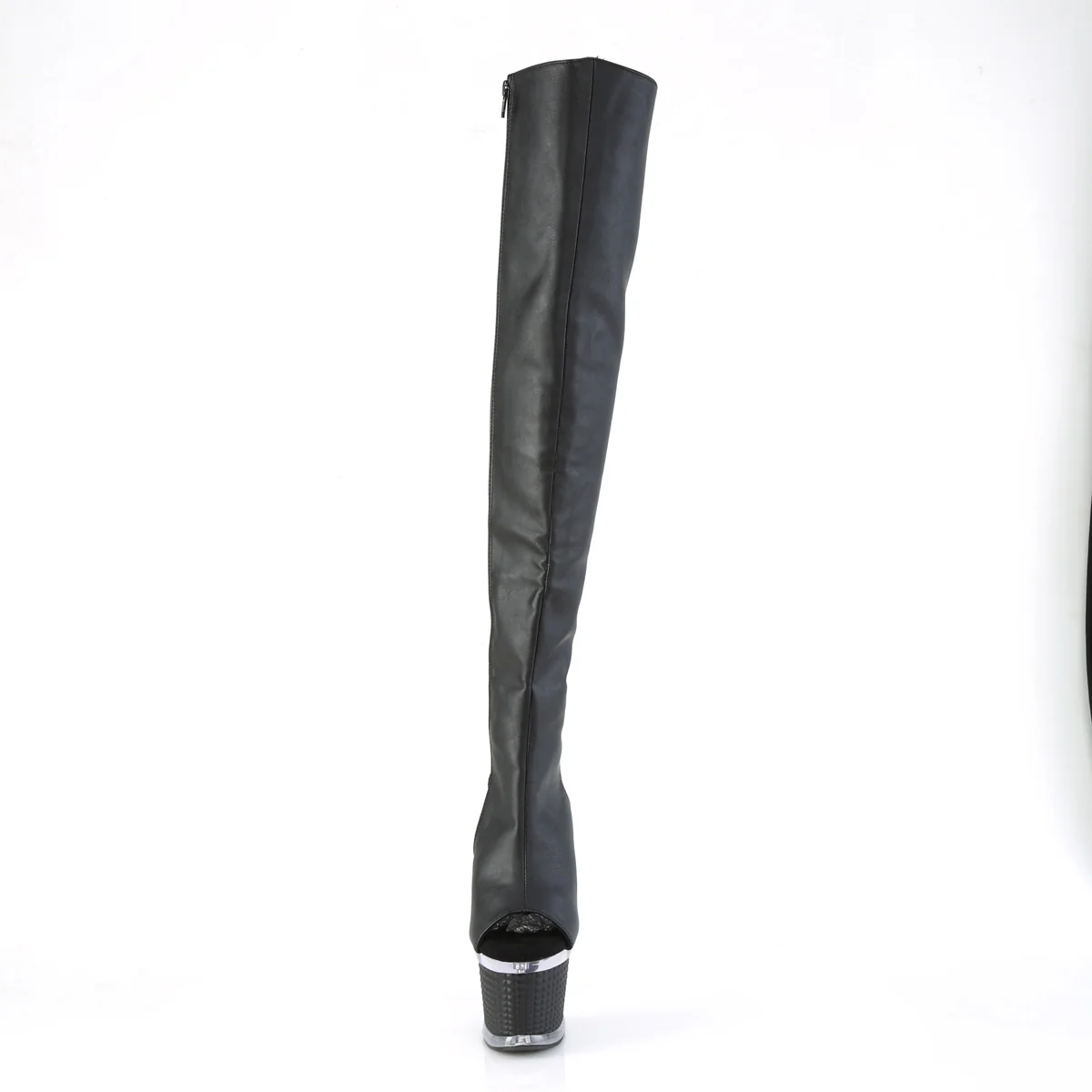 SPECTATOR-3019  Black Faux Leather/Clear-Black Matte - Image 2