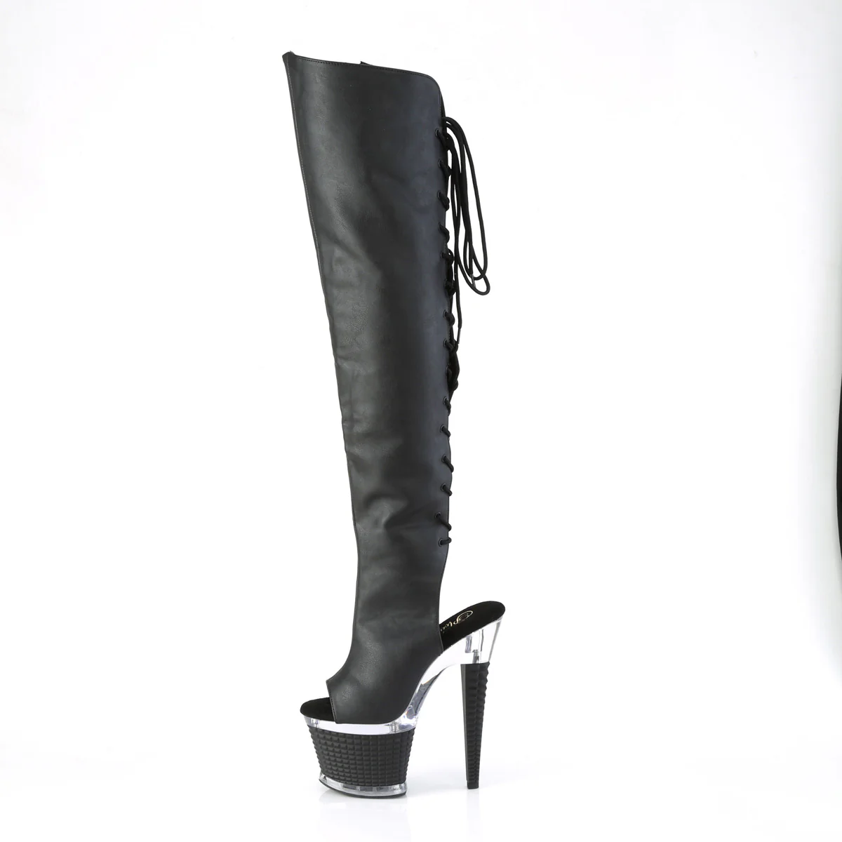 SPECTATOR-3019  Black Faux Leather/Clear-Black Matte - Image 3