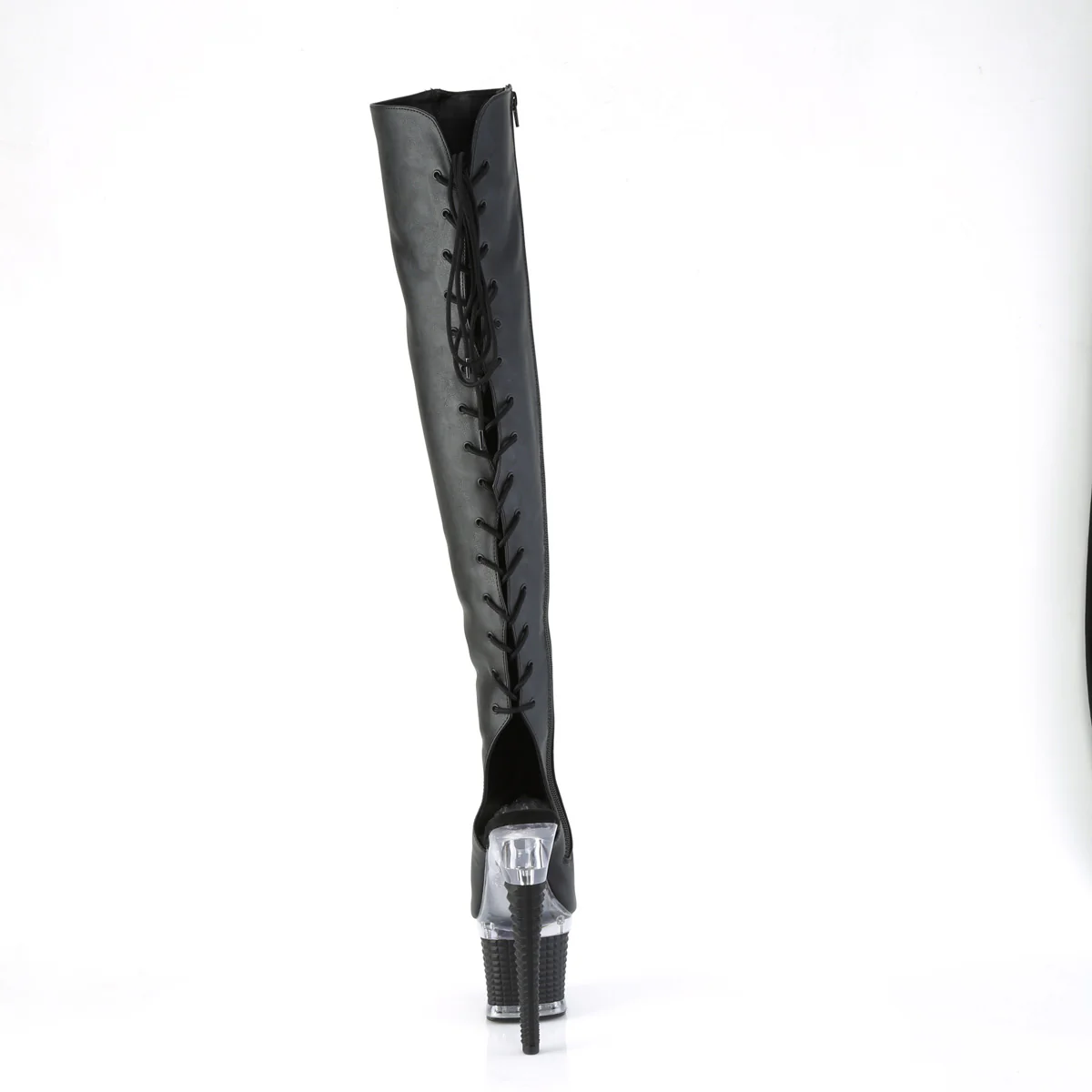 SPECTATOR-3019  Black Faux Leather/Clear-Black Matte - Image 4