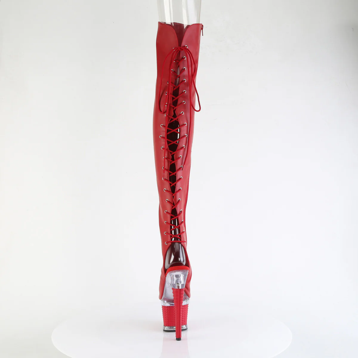 SPECTATOR-3030 Red Faux Leather/Clear-Red Matte - Image 4