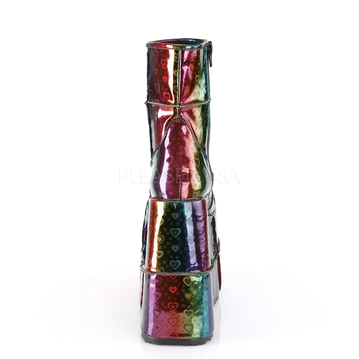 STACK-201  Rainbow Hologram Vegan Leather w/ Hearts - Image 4