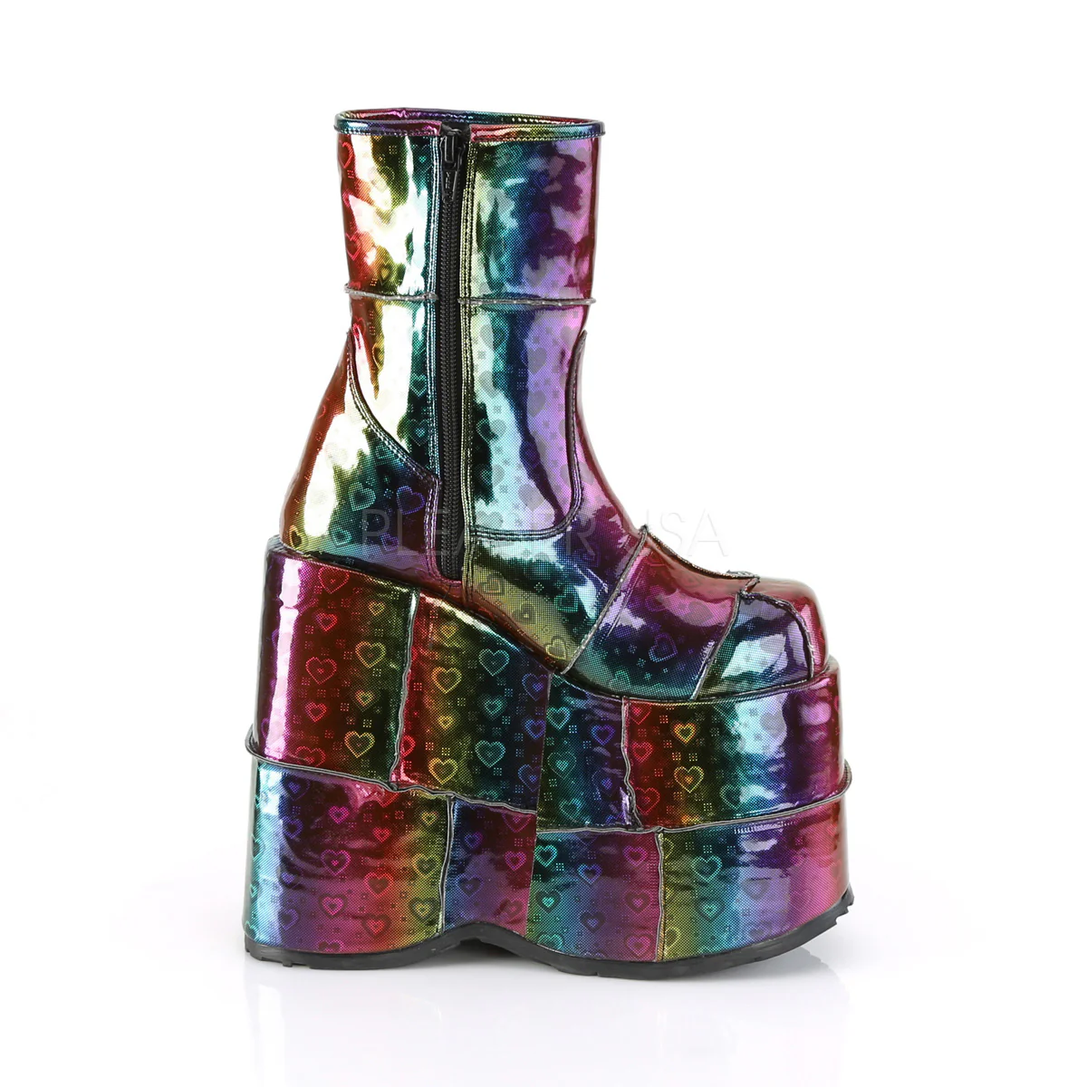 STACK-201  Rainbow Hologram Vegan Leather w/ Hearts - Image 5