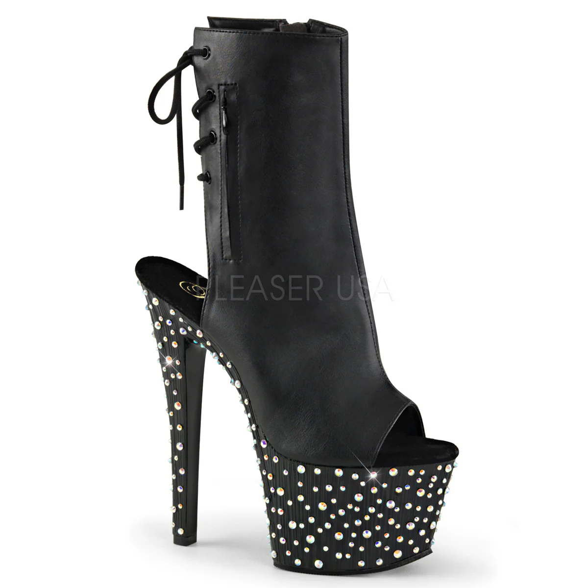 STARDANCE-1018-7 Black Faux Leather/Black-Silver Multi RS