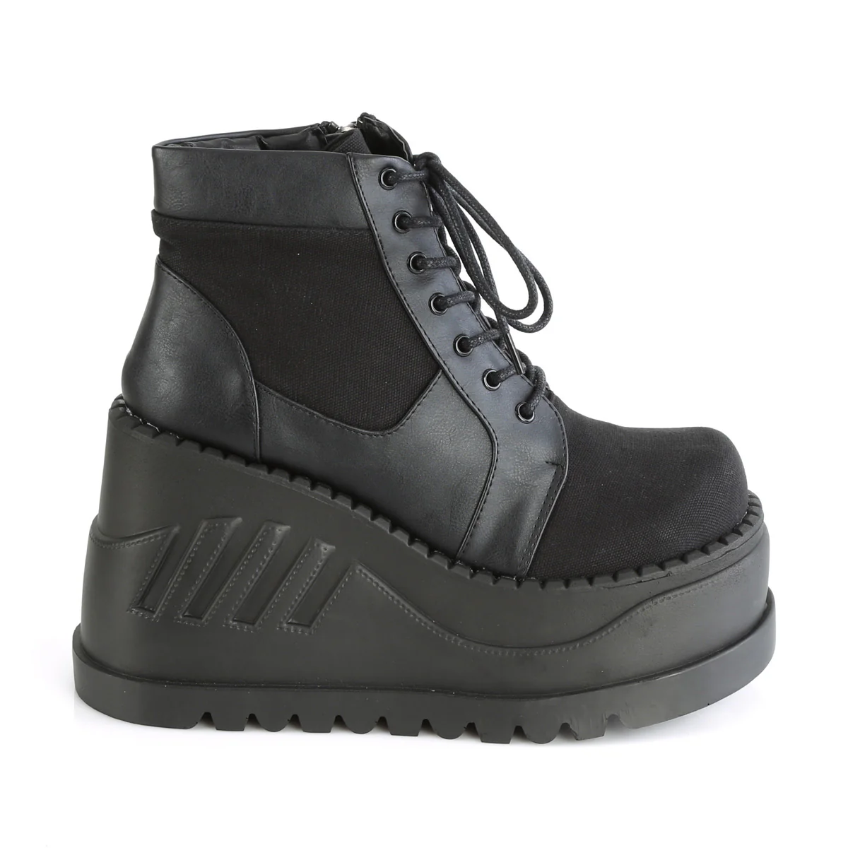 STOMP-10-1  Black Canvas-Vegan Leather - Image 5