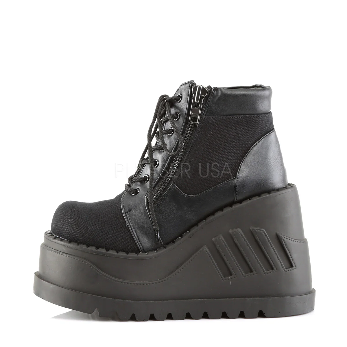 STOMP-10 Black Canvas-Vegan Leather - Image 3