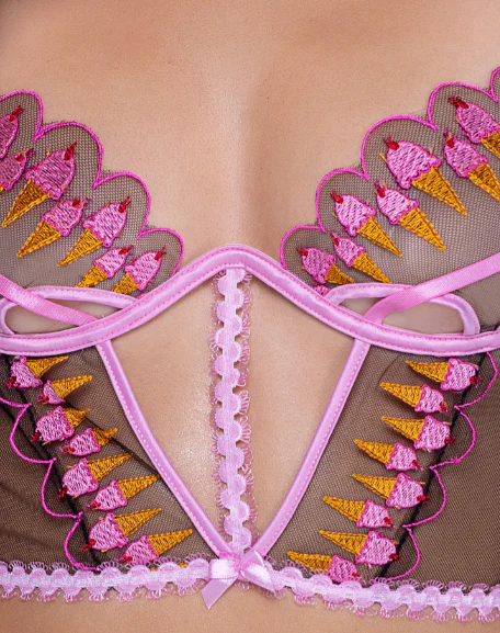 Strawberry Sherbet 2-Piece Bustier Short Set- LI598 - Image 3