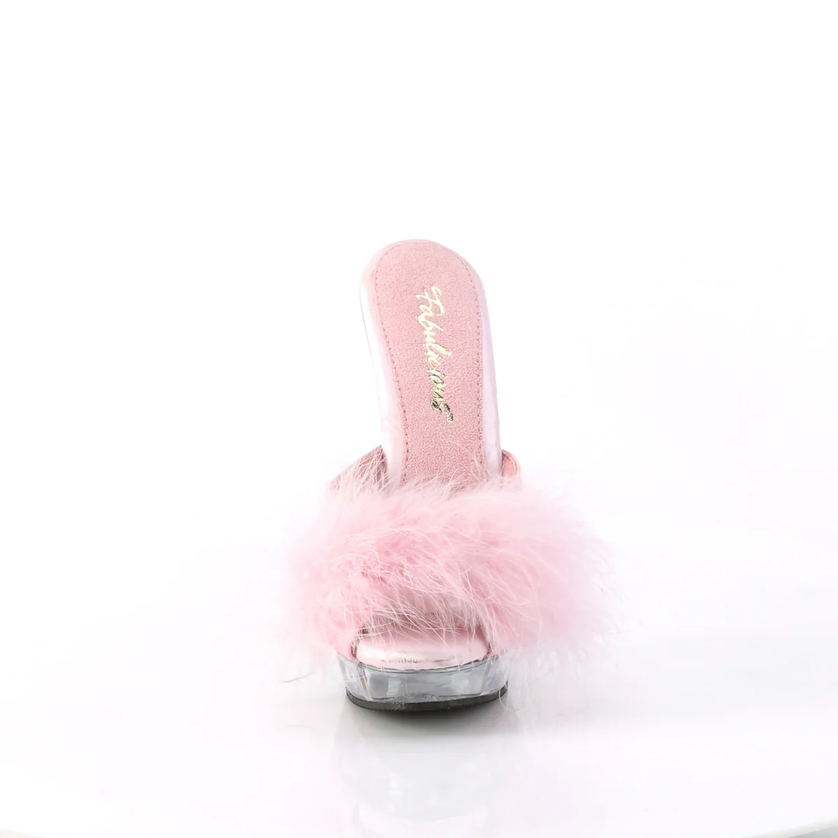 SULTRY-601F  Baby Pink Pu-Marabou Fur/Clear - Image 2