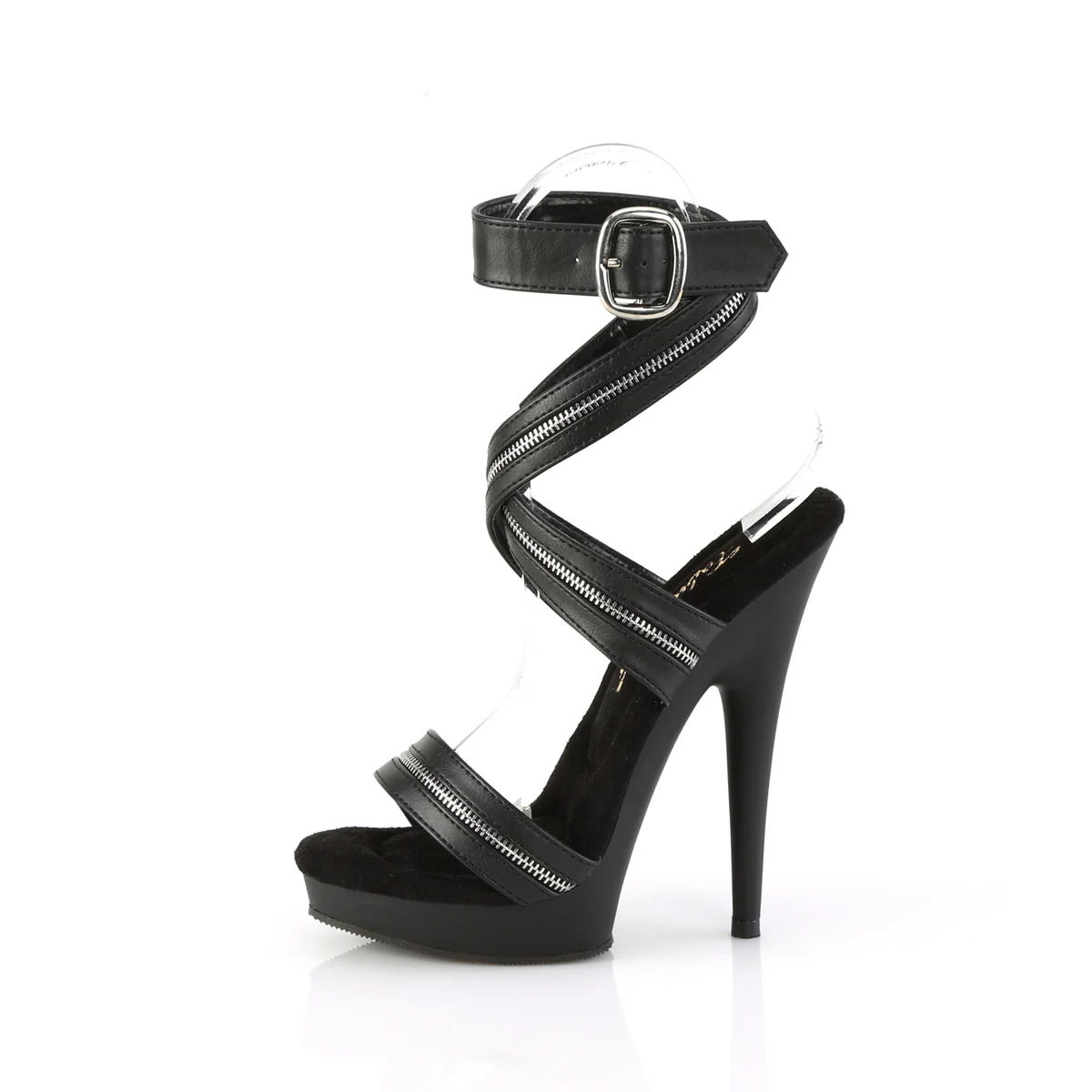 SULTRY-619 Black Faux Leather/Black Matte - Image 3