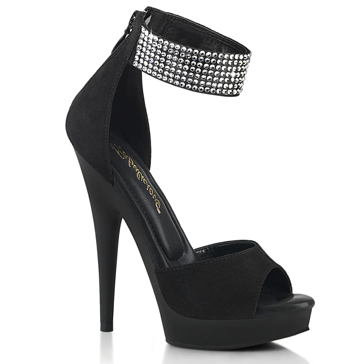 SULTRY-625  Black Faux Suede/Black Matte