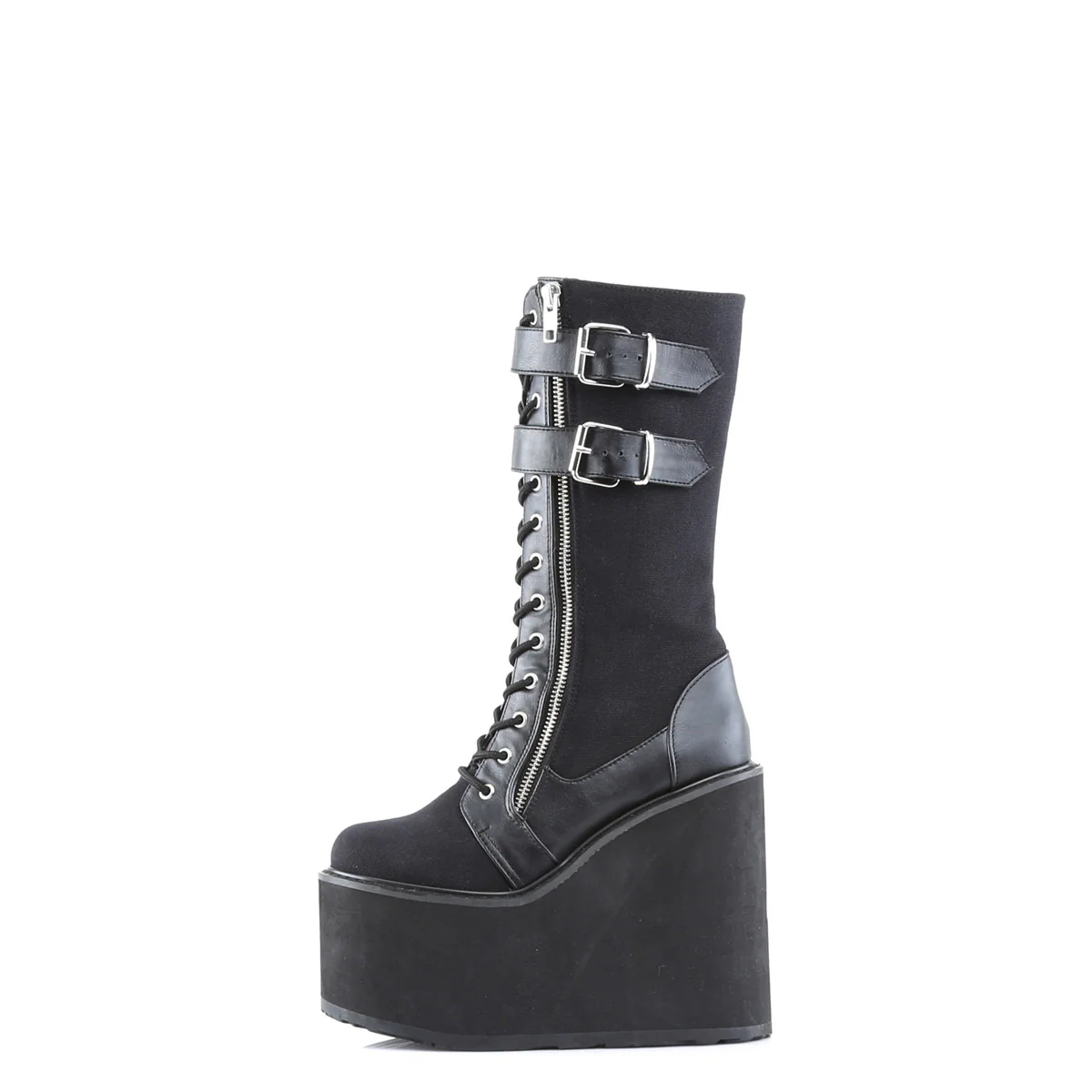 SWING-221  Black Canvas-Vegan Leather - Image 3